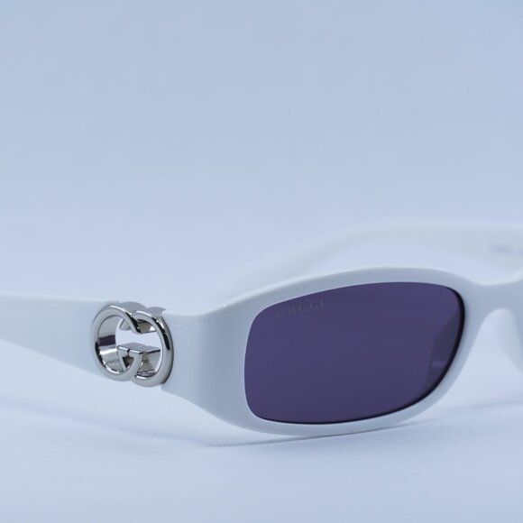 ?️ New Gucci GG1661S 003 Sunglasses - White Frame, Grey Lenses main image 6